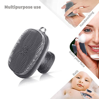 Face Scrubber Face Scrubber for Men Facial Cleansing Brush Silicone Face Wash Brush Manual Waterproof Cleansing Skin Care Face Brushes for and Exfoliating (Gray) - color: Gray