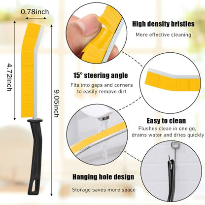 5 PCS Cleaning Gap Brush Set Narrow Crevice Scrub Brush with Stiff Bristles Handle Detail Cleaning Brushes for Home,Multicolour - color: White,yellow,red,green,blue