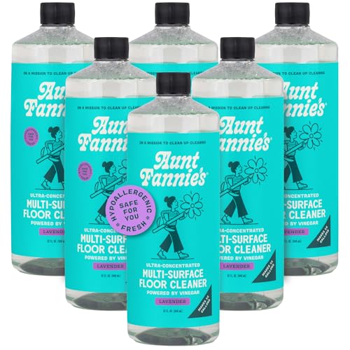 Aunt Fannie's Ultra Concentrated Floor Cleaner Vinegar Wash, Multi-Surface Solution Mopping, Makes 16 Gallons, Lavender Scent, 32 oz. (Pack of 6) - size: 32 Fl Oz (Pack of 6)
