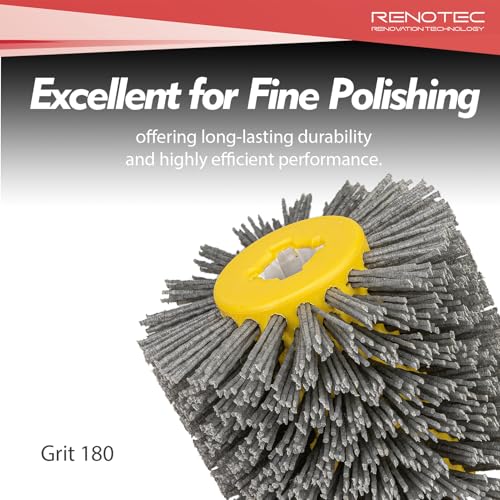 Nylon Bristle Drum, Grit 180, 4.33" x 4", 110x100mm, Scale and Rust Stripping, for Burnishing Polishing Machine - style: Nylon Bristle Drum #180