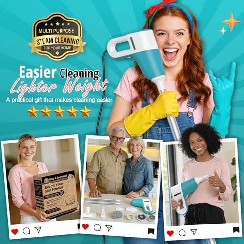 Steam Mop, Handheld Steam Cleaner with Rotating Scrub Brush & Detachable Steam Mops for Floor Cleaning, Refill Anytime, 10-in-1 Multi-purpose Steam Cleaner for Home, Tile, Grout, Furniture