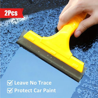 2 PCS Silicone Squeegee, Water Wiper Car Window Water Blade Multi-Function Silicone Scraper for Car Windshield Window Mirror Glass Door