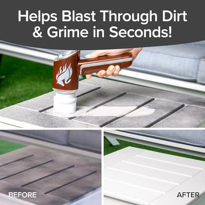 Horsepower Scrubber, Waterproof, Electric Power, Spins 350 RPM, 5 Brush Heads, AS SEEN ON TV, Cleans Dirt & Grime, Tile, Grout, Bathrooms, Kitchen, Auto Rims, Outdoor Furniture & More, Rechargeable - style: Regular Battery Life