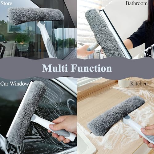 Professionalism Window Cleaner Tool for Windows Cleaning, Window Washing Kit with Streak-free Squeegee & Rotating Head, Extendable Glass Clean Extension Pole for Outdoor(1-1.95m/3.3-6.4ft+Cloth(3 PCS) - size: 1-1.95m/3.3-6.4ft+Cloth(3 PCS)