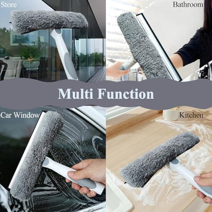 Professionalism Window Cleaner Tool for Windows Cleaning, Window Washing Kit with Streak-free Squeegee & Rotating Head, Extendable Glass Clean Extension Pole for Outdoor(1-1.95m/3.3-6.4ft+Cloth(3 PCS) - size: 1-1.95m/3.3-6.4ft+Cloth(3 PCS)