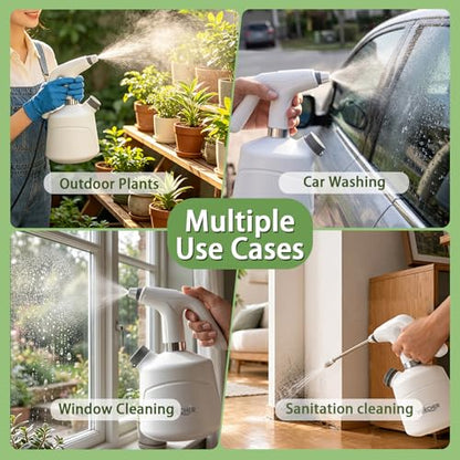 Electric Spray Bottle, 0.5 Gallon Battery Powered Plant Mister with Extended Wand, 2000mAh USB Rechargeable Automatic Garden Sprayer, Adjustable Spout Continuous Water Sprayer for Indoor Houseplants - size: 2L/0.5 Gallon