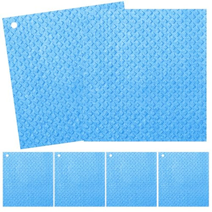 Swedish Kitchen Dish Cloths - 6 Pack Reusable Paper Towels for Counters & Dishes - Eco Friendly Cellulose Sponge Cloth (Blue) - color: K-blue