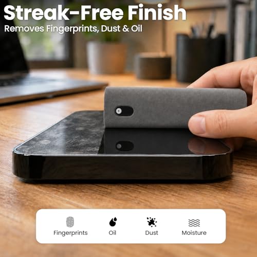 EVEO Car Screen Cleaner Spray and Wipe -2-in-1 iPhone Cleaner, iPad Screen Cleaner & Phone Screen Cleaner - Touchscreen Mist Cleaner for Laptop, Computer, MacBook and More - 2 Pack (Grey & Purple) - color: Grey & Purple