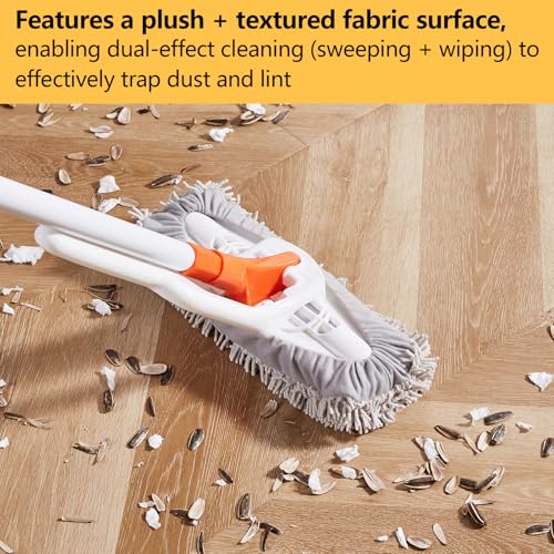 Magic Sponge Eraser Mop, 56" Adjustable Mop Handle with Flexible 10" Flat Head with Microfiber Pad and Magic Sponge Eraser Pads - color: Mop Set, size: 56"x10"