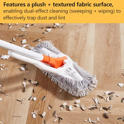 Magic Sponge Eraser Mop, 56" Adjustable Mop Handle with Flexible 10" Flat Head with Microfiber Pad and Magic Sponge Eraser Pads - color: Mop Set, size: 56"x10"