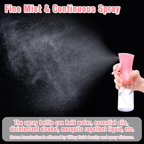 Spray Bottle,Fine Mist Spray for Hair,Ultra-Fine Continuous Spray Bottle for Skincare,Plant Care,Pet Grooming,Cleaning, Refillable Spray Container,Christmas Gift (2Pcs Light Pink) - color: 2 Pcs#Light Pink
