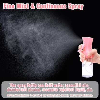 Spray Bottle,Fine Mist Spray for Hair,Ultra-Fine Continuous Spray Bottle for Skincare,Plant Care,Pet Grooming,Cleaning, Refillable Spray Container,Christmas Gift (2Pcs Light Pink) - color: 2 Pcs#Light Pink
