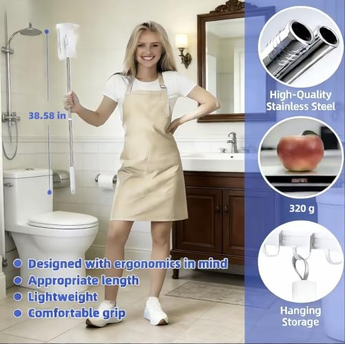 Push Clamp Mini Mop Stick with 39in Short Handle — Zero-Touch Gap Dust Cleaner & Press Lock Small Mop Head, Lazy Mops Wet and Dry for Kitchen Bathroom Toilet Cleaning with 10 Cloths - size: 1 mini mop+10 cloths