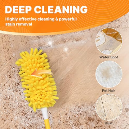 Reusable Duster Pads Compatible with Swiffer Hand Duster, 360 Duster Refill, Dusters Heavy Duty Refills, Microfiber Dusters Refills for Swiffer 3ft 6ft Extended Handle, 2 Pack (Handle is Not Included) - color: 2 Pack (Yellow)