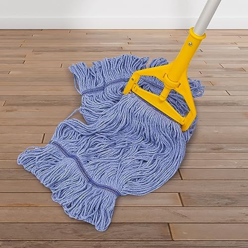 6 Pack Heavy Mop Replace Head，mop Head Replacement,Commercial mop Heads,Reusable Mop Head Refills-Replacement Mop Heads SuitableWet Industrial Blue Cotton Looped End String Head Refill (Blue) - size: 17 Ounce 6Pack
