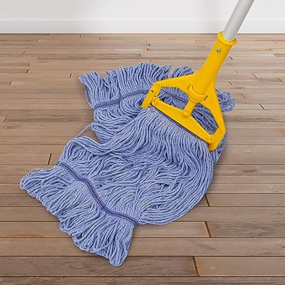 6 Pack Heavy Mop Replace Head，mop Head Replacement,Commercial mop Heads,Reusable Mop Head Refills-Replacement Mop Heads SuitableWet Industrial Blue Cotton Looped End String Head Refill (Blue) - size: 17 Ounce 6Pack