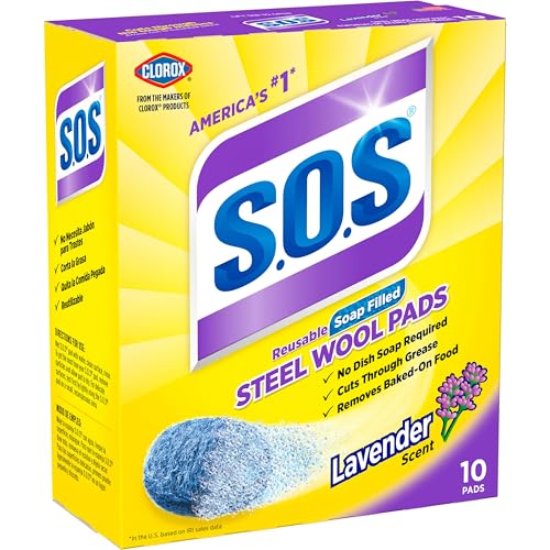S.O.S Steel Wool Soap Pads, Lavender, 10 Count