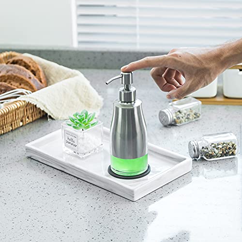 Gaussra 2 Pack Soap Dispenser with Coaster and Stickers, Stainless Steel Case Glass Liner Hand Pump Dispenser, Refillable Liquid Hand Soap Dispenser for Bathroom & Kitchen - Brushed Nickel - color: Brushed Nickel 2