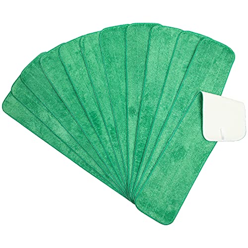 Arkwright Spray Mop Replacement Pads - (Pack of 12) Bulk Microfiber Flat Dry and Wet Refill Mop Pads Floor Cleaning, Compatible with Bona and Rubbermaid, Fits All Mop Heads, 24 in, Green - color: Green, size: 24 Inch (Pack of 12)