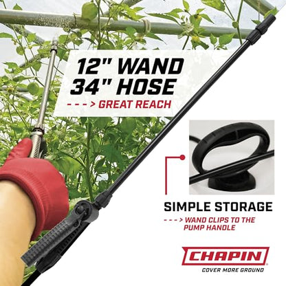 Chapin 2-Gallon Pump Sprayer, Reliable Spray for Daily Use, 2pk | Lightweight tank; for home and garden use, for weed control, plant feeding and cleaning with adjustable nozzle and long hose - style: 2 Gallon, 2 Pack