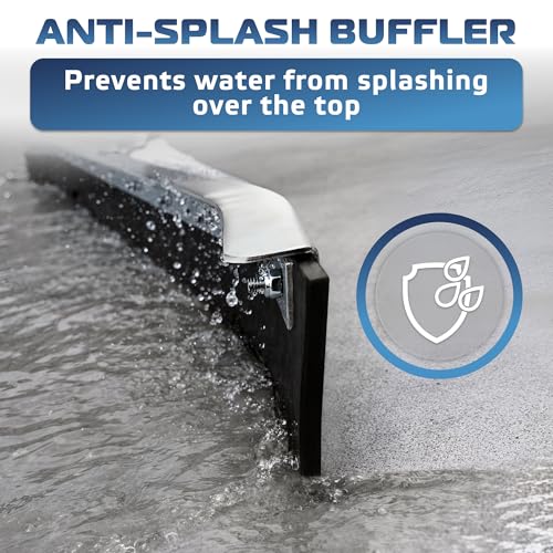 DSV Standard Curved Floor Squeegee 36’’, Rubber Blade Garage Squeegee, Taper Pole Connection - Handle Sold Separately for Tiles, Concrete and Asphalt - size: 36-inch
