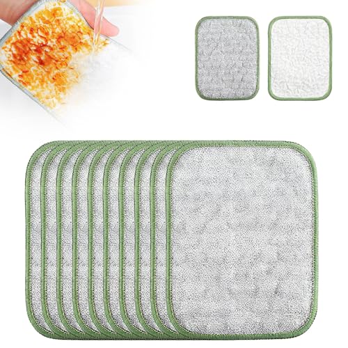 Multipurpose Wire Dishwashing Rags for Wet and Dry, 2026 Reusable Metal Scrubbing Pads Sponge Cloths Towels Clean, Non Scratch Wire Dishcloth for Kitchen, Sinks, Pots, Pans (10pcs) - color: 10pcs