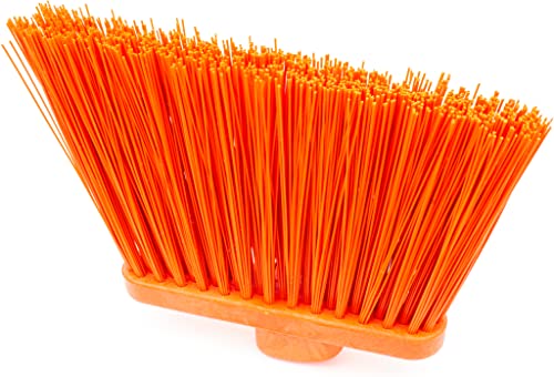 SPARTA Plastic Broom Head, Angled, Un-Flagged for Large Debris Indoor, Outdoor, Home, Restaurant, Lobby, Office, 12 Inches, Orange - color: Orange, size: Single Item