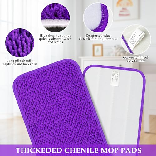 Microfiber Mop Pads for Swiffer PowerMop: Papclean Wet Dry Mopping Pads Refill - 6 Pcs Reusable Cloths for 13" -15" Power Mop Wood Multi-Surface Floor Cleaning - size: 6 Pack