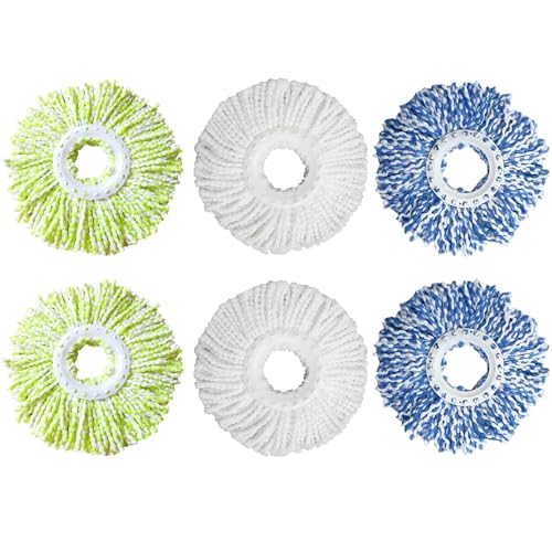 6 Pack Spin Mop Refill Pads Compatible with SIMPLI-Magic 79349 79117 979193 79229 Spin Mop Cleaning System, Part No.79161