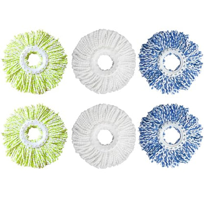 6 Pack Spin Mop Refill Pads Compatible with SIMPLI-Magic 79349 79117 979193 79229 Spin Mop Cleaning System, Part No.79161