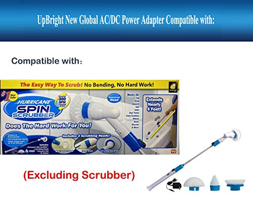 UpBright 8.5V AC/DC Adapter Compatible with Hurricane Spin Scrubber Brush HSS1 Rechargeable Turbo Scrubber TeleBrands Corp SpinScrubber Brush HSSI JF-DY085030 8.5VDC 300mA Power Supply Battery Charger