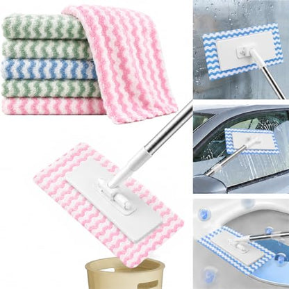 Hands Free Flat Mop Mini Mop Cloth Changing Replacement Package Microfiber Cleaning Cloth, Soft Absorbent Rags Replacement 10 Cleaning Cloths Easy Cleaning - color: 10*cloth