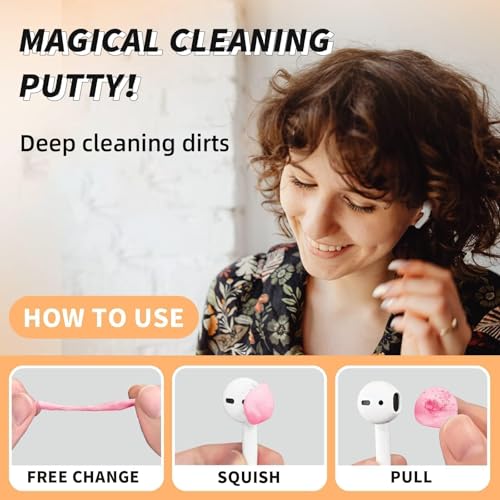 MOLOPPO Cleaning Putty, Phone Cleaning Kit, Remove Ear Wax & Dirt & Gunk from Device's Small Crevices, for AirPod Cleaner Kit for Airpods Charging Case/Headphones/Phone/Electronics(Pink) - color: B7-Pink