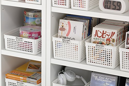 Inomata Chemical Storage Basket, Name Basket, Wide, White, Set of 5