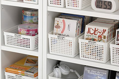 Inomata Chemical Storage Basket, Name Basket, Wide, White, Set of 5