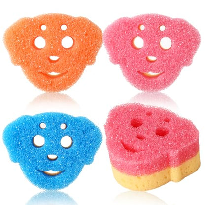 6 Pack Cute Dog Dish Sponge, Dual-Sided Cleaning Reusable Scrubbing Sponges for Dishes, Kitchen Accessories Dishwashing Sponge Scrubbers Kitchen Things Car Wash Sponges Non Scratch - color: 6 Pcs Dog