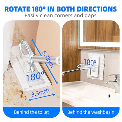 No-Touch Disposable Dust Mop with 5 Reusable Cloths, Mini Lazy Mop Wet and Dry Sweeper, Hands-Free Press Lock Flat Mop for Small Spaces, 1 Second Installation - color: 1 Pack With 5 Reusable Cloths