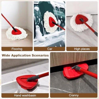 7 Pack Mop Heads Replacements for O Cedar EasyWring 1 Tank,Spin MOp Replace Heads for OCedar,Includes 4 Microfiber Mops Refills,2 Upgrade Scrubber Brushes and 1 Base for Deep Cleaning Machine Washable - size: for Ocedar 1 Tank