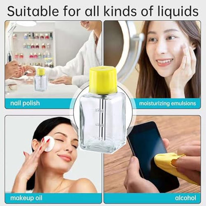 6 Oz/ 180ml Glass Push Down Pump Dispenser Bottle With Cap Push Down Glass Empty Pump Dispenser for Alcohol Makeup Clear Refillable Bottle Hand Pumping Press Container (1pcs - Square Shaped) - color: Clear - 180ml - Square - 1pcs