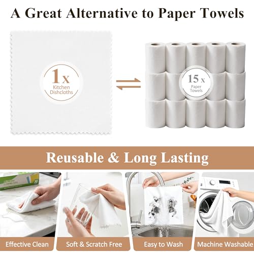30 Pack Microfiber Cleaning Cloths, Dish Towels for Kitchen, Cleaning Rags for Car, Window, Bathroom, Household, Ultra Absorbent Cleaning Supplies Lint Free Streak Free, Reusable & Washable (White) - color: White