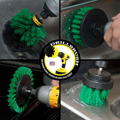 Drillbrush Green – Drill Power Kitchen Scrub Brush Kit – Oven Cleaning Drillbrush Attachment – Drill Scrubber Attachment for Dishes – Stove Cleaning Brush for Drill - color: Green