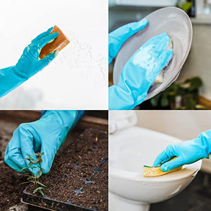 DecorRack 4 Pair Household Cleaning Gloves, Reusable Medium-Sized Multi-Purpose Gloves, Assorted