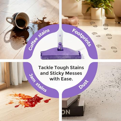 Steam Mops for Floor Cleaning,All-in-One Steam Cleaner for Home with 2 Levels Steam Mode,350ML Tank,23FT Cord, Detachable Handheld Steam Cleaner for Tile,Grout,Furniture,Carpet,Grill,Wall