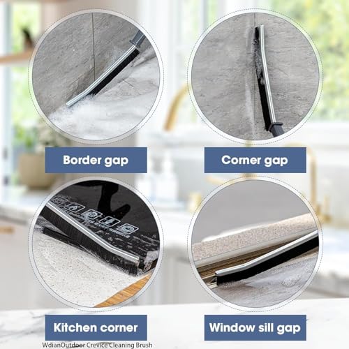 Crevice Cleaning Brush, Heavy-Duty Bristle Brushes for Compact Space Cleaning, Slim Gap Scrubbing Tool, Perfect for Kitchen Surfaces, Window Tracks, Bathroom Tiles & Faucets (BK 6 Pcs)