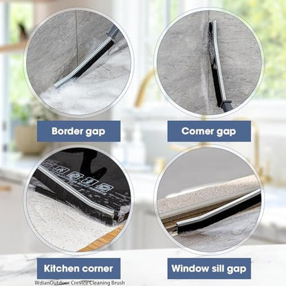 Crevice Cleaning Brush, Heavy-Duty Bristle Brushes for Compact Space Cleaning, Slim Gap Scrubbing Tool, Perfect for Kitchen Surfaces, Window Tracks, Bathroom Tiles & Faucets (BK 6 Pcs)