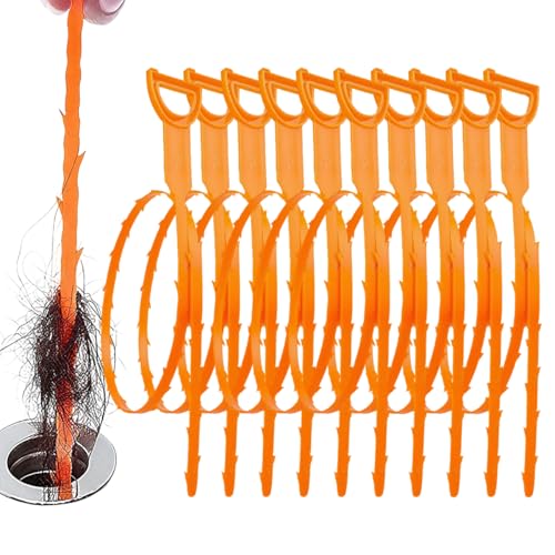 5 Pack 25 Inch Drain Snake, 2025 New Clog Remover, Flexible Hair Removal Tool for Bathroom and Kitchen, Durable Pipe Cleaning Tool for Homeowners (10 Pack) - size: 10 Pack