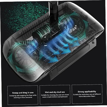 Carpet Sweeper Manual Manual Vacuum Sweeper 2 in 1 Hand Push 180 Degree Rotating Sweeping Mop Crumb Vacuum Cleaner Home Cleaning Tool Style2 - color: Style2