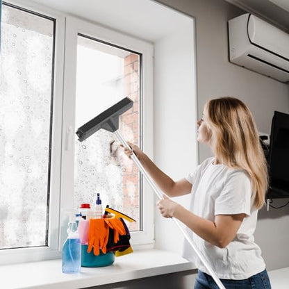Silicone Window Washer Squeegee Broom, Per Hair Remover, Carpet Cleaning, Car Squeegee, 35"-65" Telescopic Handle - size: Broom - 35"-65" Handle
