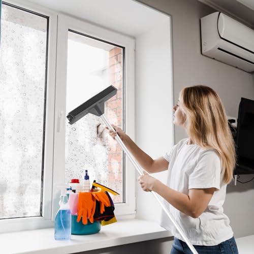 Superio Silicone Pet Hair Broom, Carpet Cleaner, Salon Broom, with Built-in Window Washer Squeegee, Head Only - size: Head Only