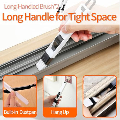 11PCS Window Track Cleaning Tools - Deep Clean Groove Gap Cleaning Brush Kit for Window/Door Tracks, Sill, Tile Lines, Kitchen Gunk, Bathroom Counters - size: Upgrade 11Pcs